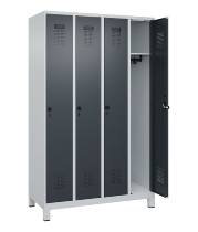 C+P Spind Evolo PLUS 049010-12 mit Füßen 1 Abt. 400mm Zylinderschloss (HxBxT) 1950x400x500mm 7035/0010