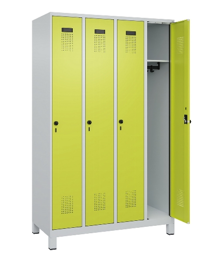 C+P Spind Evolo PLUS 049010-12 mit Füßen 1 Abt. 400mm Zylinderschloss (HxBxT) 1950x400x500mm 7035/0010
