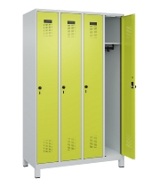 C+P Spind Evolo PLUS 049010-12 mit Füßen 1 Abt. 400mm Zylinderschloss (HxBxT) 1950x400x500mm 7035/0010