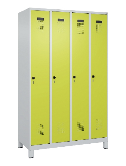 C+P Spind Evolo PLUS 049010-12 mit Füßen 1 Abt. 400mm Zylinderschloss (HxBxT) 1950x400x500mm 7035/0010