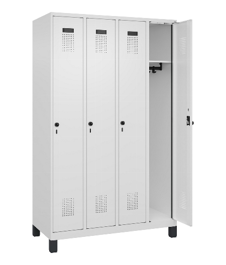 C+P Spind Evolo PLUS 049010-12 mit Füßen 1 Abt. 400mm Zylinderschloss (HxBxT) 1950x400x500mm 7035/0010