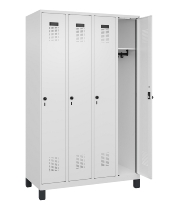 C+P Spind Evolo PLUS 049010-12 mit Füßen 1 Abt. 400mm Zylinderschloss (HxBxT) 1950x400x500mm 7035/0010