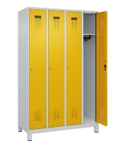 C+P Spind Evolo PLUS 049010-12 mit Füßen 1 Abt. 400mm Zylinderschloss (HxBxT) 1950x400x500mm 7035/0010
