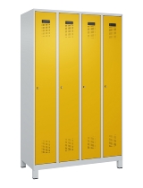 C+P Spind Evolo PLUS 049010-12 mit Füßen 1 Abt. 400mm Zylinderschloss (HxBxT) 1950x400x500mm 7035/0010