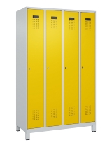 C+P Spind Evolo PLUS 049010-12 mit Füßen 1 Abt. 400mm Zylinderschloss (HxBxT) 1950x400x500mm 7035/0010
