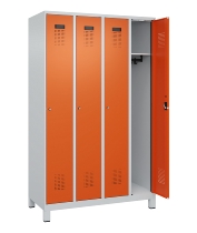 C+P Spind Evolo PLUS 049010-12 mit Füßen 1 Abt. 400mm Zylinderschloss (HxBxT) 1950x400x500mm 7035/0010