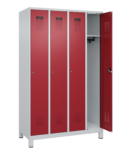 C+P Spind Evolo PLUS 049010-12 mit Füßen 1 Abt. 400mm Zylinderschloss (HxBxT) 1950x400x500mm 7035/0010