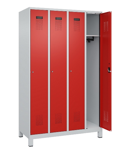 C+P Spind Evolo PLUS 049010-12 mit Füßen 1 Abt. 400mm Zylinderschloss (HxBxT) 1950x400x500mm 7035/0010