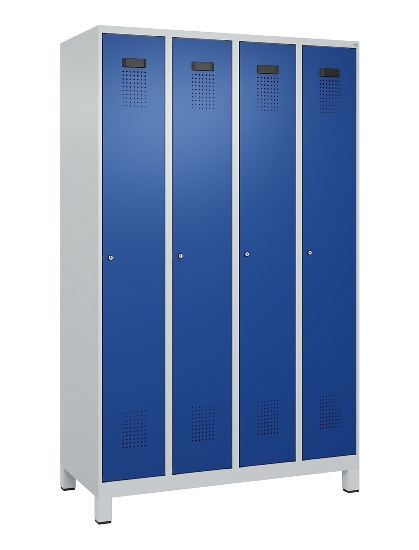 C+P Spind Evolo PLUS 049010-12 mit Füßen 1 Abt. 400mm Zylinderschloss (HxBxT) 1950x400x500mm 7035/0010