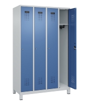 C+P Spind Evolo PLUS 049010-12 mit Füßen 1 Abt. 400mm Zylinderschloss (HxBxT) 1950x400x500mm 7035/0010