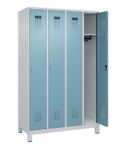 C+P Spind Evolo PLUS 049010-12 mit Füßen 1 Abt. 400mm Zylinderschloss (HxBxT) 1950x400x500mm 7035/0010