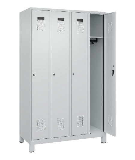 C+P Spind Evolo PLUS 049010-12 mit Füßen 1 Abt. 400mm Zylinderschloss (HxBxT) 1950x400x500mm 7035/0010