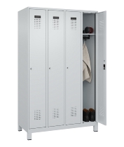 C+P Spind Evolo PLUS 049010-12 mit Füßen 1 Abt. 400mm Zylinderschloss (HxBxT) 1950x400x500mm 7035/0010
