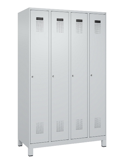 C+P Spind Evolo PLUS 049010-12 mit Füßen 1 Abt. 400mm Zylinderschloss (HxBxT) 1950x400x500mm 7035/0010