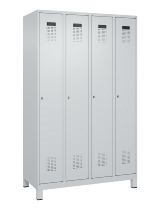 C+P Spind Evolo PLUS 049010-12 mit Füßen 1 Abt. 400mm Zylinderschloss (HxBxT) 1950x400x500mm 7035/0010