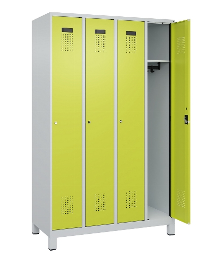 C+P Spind Evolo PLUS 049010-12 mit Füßen 1 Abt. 400mm Zylinderschloss (HxBxT) 1950x400x500mm 7035/0010