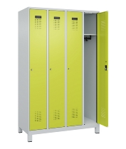 C+P Spind Evolo PLUS 049010-12 mit Füßen 1 Abt. 400mm Zylinderschloss (HxBxT) 1950x400x500mm 7035/0010