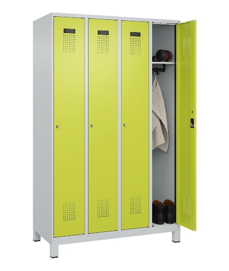 C+P Spind Evolo PLUS 049010-12 mit Füßen 1 Abt. 400mm Zylinderschloss (HxBxT) 1950x400x500mm 7035/0010