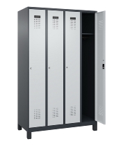 C+P Spind Evolo PLUS 049010-12 mit Füßen 1 Abt. 400mm Zylinderschloss (HxBxT) 1950x400x500mm 7035/0010