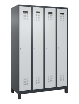 C+P Spind Evolo PLUS 049010-12 mit Füßen 1 Abt. 400mm Zylinderschloss (HxBxT) 1950x400x500mm 7035/0010