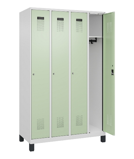 C+P Spind Evolo PLUS 049010-12 mit Füßen 1 Abt. 400mm Zylinderschloss (HxBxT) 1950x400x500mm 7035/0010