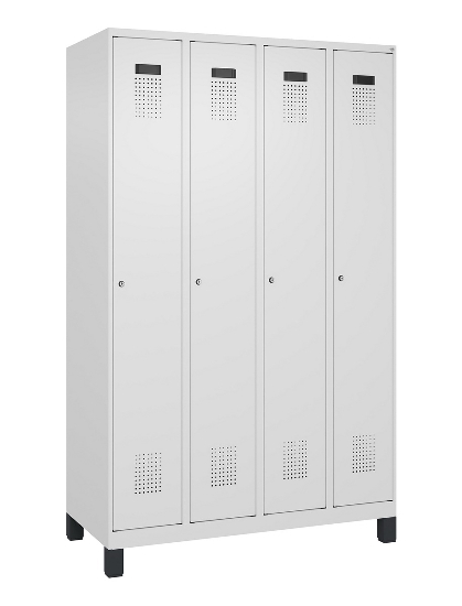 C+P Spind Evolo PLUS 049010-12 mit Füßen 1 Abt. 400mm Zylinderschloss (HxBxT) 1950x400x500mm 7035/0010
