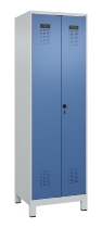 C+P Schwarz-Weiß-Spind Evolo PLUS 049012-22 mit Füßen 2 Abt.400mm Drehriegel (HxBxT) 1850x800x500mm 7016/7016