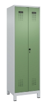 C+P Schwarz-Weiß-Spind Evolo PLUS 049012-22 mit Füßen 2 Abt.400mm Drehriegel (HxBxT) 1850x800x500mm 7016/7016