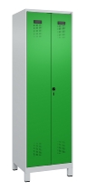 C+P Schwarz-Weiß-Spind Evolo PLUS 049012-22 mit Füßen 2 Abt.400mm Drehriegel (HxBxT) 1850x800x500mm 7016/7016