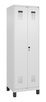 C+P Schwarz-Weiß-Spind Evolo PLUS 049012-22 mit Füßen 2 Abt.400mm Drehriegel (HxBxT) 1850x800x500mm 7016/7016