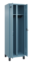 C+P Schwarz-Weiß-Spind Evolo PLUS 049012-20 mit Füßen 2 Abt.300mm Drehriegel (HxBxT) 1850x600x500mm 0010/0010