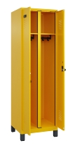 C+P Schwarz-Weiß-Spind Evolo PLUS 049012-20 mit Füßen 2 Abt.300mm Drehriegel (HxBxT) 1850x600x500mm 1023/1023