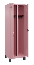 C+P Schwarz-Weiß-Spind Evolo PLUS 049012-20 mit Füßen 2 Abt.300mm Zylinder (HxBxT) 1850x600x500mm 0010/0010