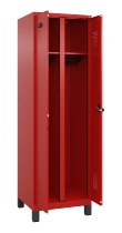 C+P Schwarz-Weiß-Spind Evolo PLUS 049012-20 mit Füßen 2 Abt.300mm Zylinder (HxBxT) 1850x600x500mm 0010/0010