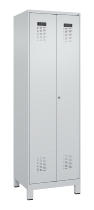 C+P Schwarz-Weiß-Spind Evolo PLUS 049012-22 mit Füßen 2 Abt.400mm Drehriegel (HxBxT) 1850x800x500mm 7016/7016