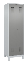 C+P Schwarz-Weiß-Spind Evolo PLUS 049012-22 mit Füßen 2 Abt.400mm Drehriegel (HxBxT) 1850x800x500mm 7016/7016