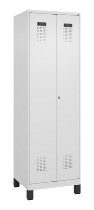 C+P Schwarz-Weiß-Spind Evolo PLUS 049012-22 mit Füßen 2 Abt.400mm Drehriegel (HxBxT) 1850x800x500mm 7016/7016