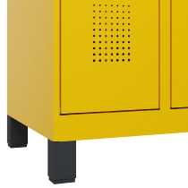 C+P Schwarz-Weiß-Spind Evolo PLUS 049012-20 mit Füßen 2 Abt.300mm Zylinder (HxBxT) 1850x600x500mm 0010/0010