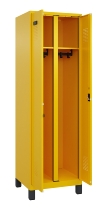 C+P Schwarz-Weiß-Spind Evolo PLUS 049012-20 mit Füßen 2 Abt.300mm Zylinder (HxBxT) 1850x600x500mm 0010/0010
