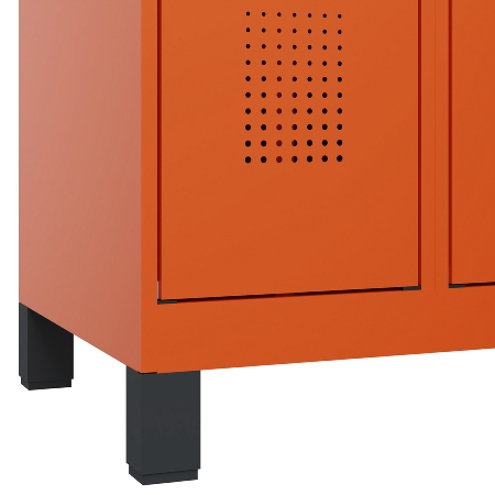 C+P Schwarz-Weiß-Spind Evolo PLUS 049012-20 mit Füßen 2 Abt.300mm Zylinder (HxBxT) 1850x600x500mm 0010/0010