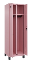 C+P Schwarz-Weiß-Spind Evolo PLUS 049012-20 mit Füßen 2 Abt.300mm Zylinder (HxBxT) 1850x600x500mm 0010/0010