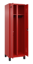 C+P Schwarz-Weiß-Spind Evolo PLUS 049012-20 mit Füßen 2 Abt.300mm Zylinder (HxBxT) 1850x600x500mm 0010/0010