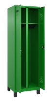 C+P Schwarz-Weiß-Spind Evolo PLUS 049012-20 mit Füßen 2 Abt.300mm Zylinder (HxBxT) 1850x600x500mm 0010/0010