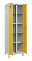 C+P Wäsche-Spind Evolo PLUS 049012-22B mit Füßen 2 Abt.je 400mm Zylinder (HxBxT) 1950x800x500mm 7035/3000