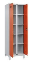 C+P Wäsche-Spind Evolo PLUS 049012-22B mit Füßen 2 Abt.je 400mm Zylinder (HxBxT) 1950x800x500mm 7035/3000