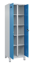C+P Wäsche-Spind Evolo PLUS 049012-22B mit Füßen 2 Abt.je 400mm Zylinder (HxBxT) 1950x800x500mm 7035/3000