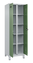 C+P Wäsche-Spind Evolo PLUS 049012-22B mit Füßen 2 Abt.je 400mm Zylinder (HxBxT) 1950x800x500mm 7035/3000