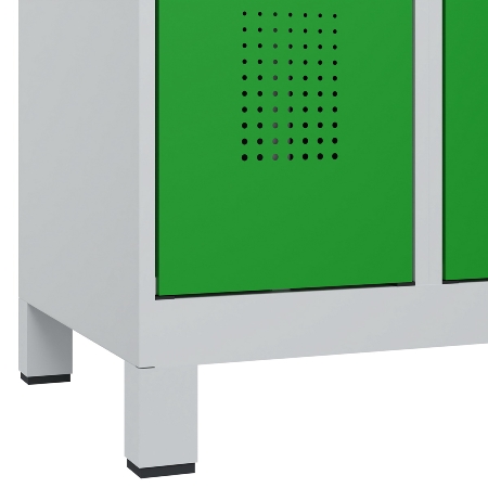 C+P Wäsche-Spind Evolo PLUS 049012-22B mit Füßen 2 Abt.je 400mm Zylinder (HxBxT) 1950x800x500mm 7035/3000