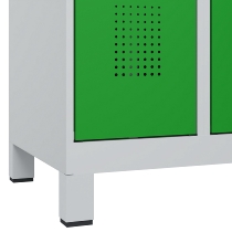 C+P Wäsche-Spind Evolo PLUS 049012-22B mit Füßen 2 Abt.je 400mm Zylinder (HxBxT) 1950x800x500mm 7035/3000