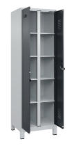 C+P Wäsche-Spind Evolo PLUS 049012-22B mit Füßen 2 Abt.je 400mm Zylinder (HxBxT) 1950x800x500mm 7035/3000